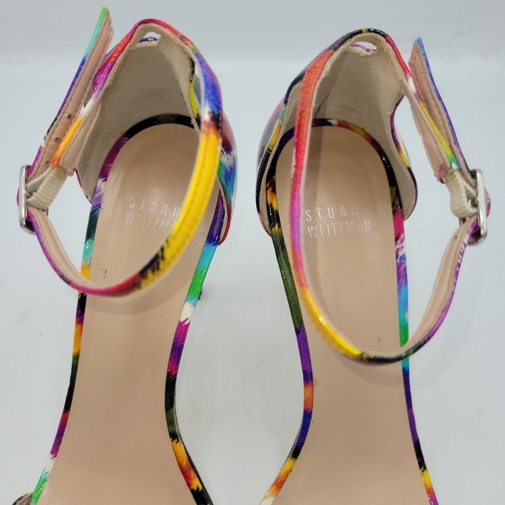 Stuart Weitzman Strappy Multi Color High Heels Size 8.5 M - Picture 9 of 14